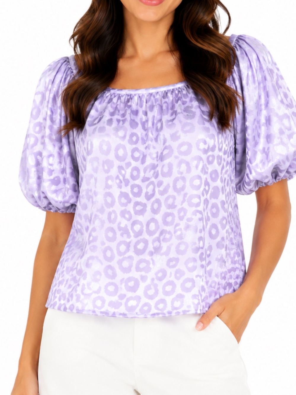 Umgee lavender leopard top